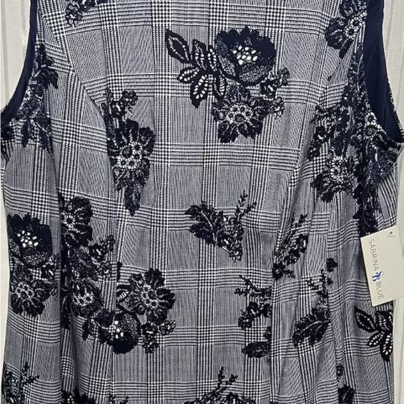 “Sabina Blue” Designer Blue  Floral, Tiered Dress SZ: (1X) NWT - Picture 5 of 8
